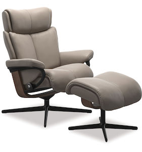 Wooden furniture: Stressless® Magic Large Leather Recliner - Cross Base