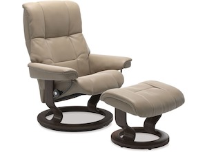 Wooden furniture: Stressless® Mayfair Small Leather Recliner - Classic Base