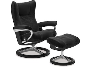 Stressless® Wing Large Leather Recliner - Signature Base