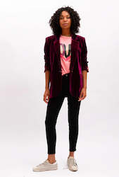 Jules Longline Blazer - Shiraz Velvet