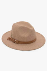 Antler Fedora Hat - Tan