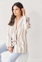 Longline Blazer - Desert Stripe