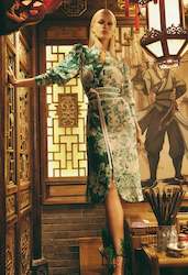 Womenswear: Once Was Dynasty Linen Viscose Dress in Jade Floral