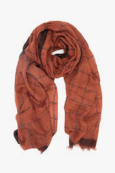 Windowpane Scarf - Nutmeg