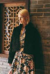 Womenswear: Once Was Altair Faux Fur Jacket in Black