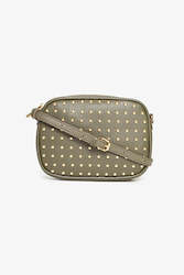 Aggie Bag- Khaki Gold Stud