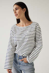 Womenswear: Satellite Tee - Navy Stripe