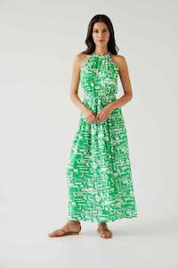 Jolene Dress - Green Geo