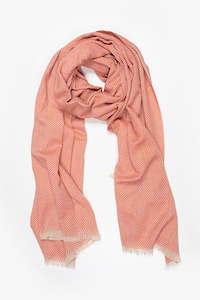 Coral Herringbone Scarf