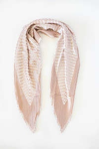 Pleated Scarf - Blush/White Stripe