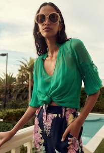 Lane Viscose Chiffon Blouse in Bay Green