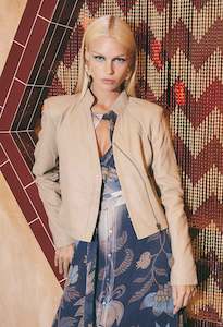 Womenswear: Once Was Lyra Leather Jacket in Oatmeal