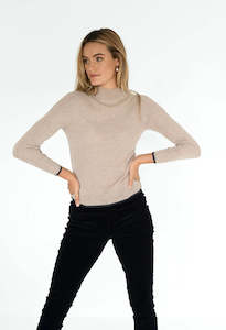 Womenswear: Papillon Skivvy - Latte/Charcoal