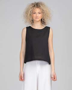 Womenswear: Rose Linen Top - Black