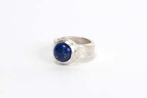 Silver Top Cocktail Ring - Lapis Lazuli