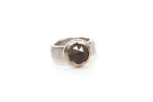 Gold Top Cocktail Ring - Smokey Quartz