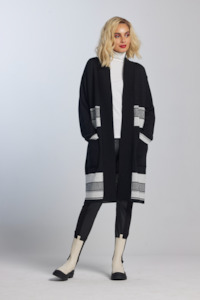 Womenswear: 8809 Long Banded Merino Cardigan