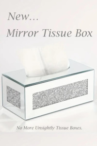 D0010 Mirror & Diamante Tissue Box