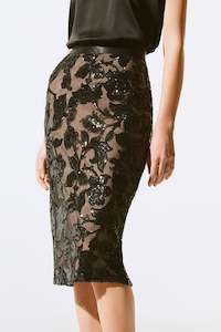 Womenswear: 243710 Stretch Sequin Lace Pencil Skirt