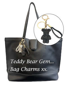 D0004 Teddy Bear Diamante Bag Charm