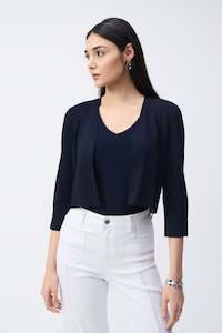 251900 Fine Rib Easy Fit Crop Cardigan