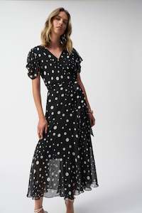 Womenswear: 251907 Chiffon Dot Print Wrap Dress