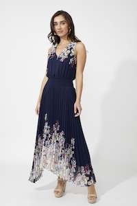 Womenswear: 256712U Midnight Floral Placement Pleat Maxi Dress