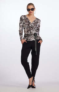 8783A Wrapped V Neck Top