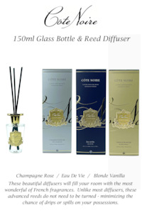 Cote Noire 150ml Glass Bottle & Reed Diffuser