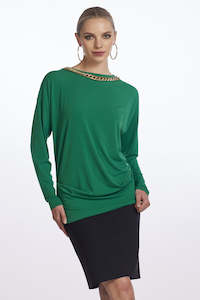 9049A Chain Neck Side Tuck Top