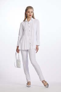 9057 Tucked Waist Microjersey Shirt