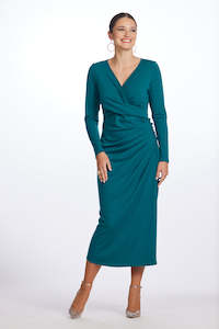 8788M Merino Side Gather Dress