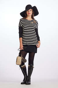 9115M Merino Bling Stripe Batwing Top