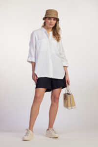 9014 Linen & Satin Overshirt