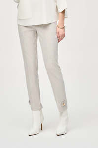 243180 Houndstooth Jacquard Slim Leg Pants