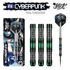 Frontpage: AI Cyberpunk Steel Tip Dart Set-90% Tungsten Barrels