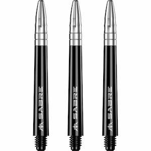 Mission Sabre Shafts - Polycarbonate Dart Stems - Black - Silver Top