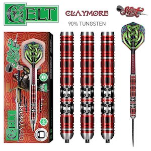 Shot Celt Claymore Steel Tip Dart Set-90% Tungsten Barrels