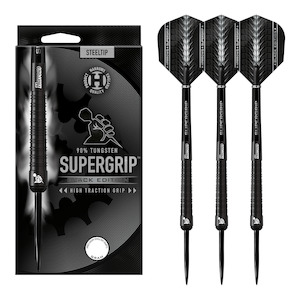 Supergrip Black - 90% Tungsten Steel Tip Darts