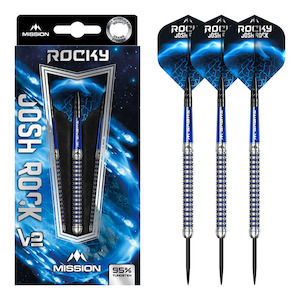 Josh Rock Silver & Blue - 95% Tungsten Steel Tip Darts