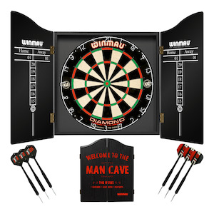 Diamond Plus Dartboard, Cabinet & Darts - Complete Darts Set