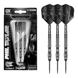 Phil Taylor Power 8Zero Black P8Z4 - 80% Tungsten Steel Tip Darts