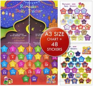 Ramadan Daily Tracker for Kids, with Stickers