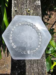 Clear Quartz | Round Bead Bracelet