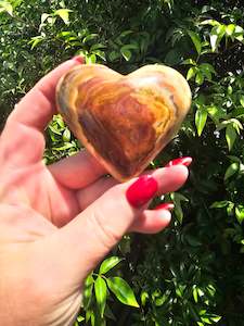 Banded Calcite Heart Small B