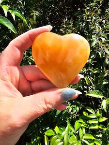 Hearts: Honey Calcite Heart B