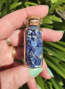 Crystal Bottles Bags: Lapis lazuli Chip Bottle