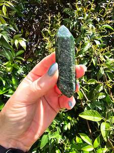 Points Towers: Fuchsite With Jadeite Double Terminated Point