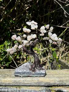 Rose Quartz With Amethyst Druze Base TREE