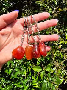 Carnelian Tumbled Stone Keyring